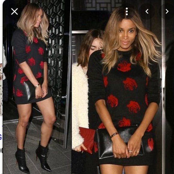 Opening Ceremony Lucky Rose Sweatshirt dress red roses size small - Picture 9 of 9